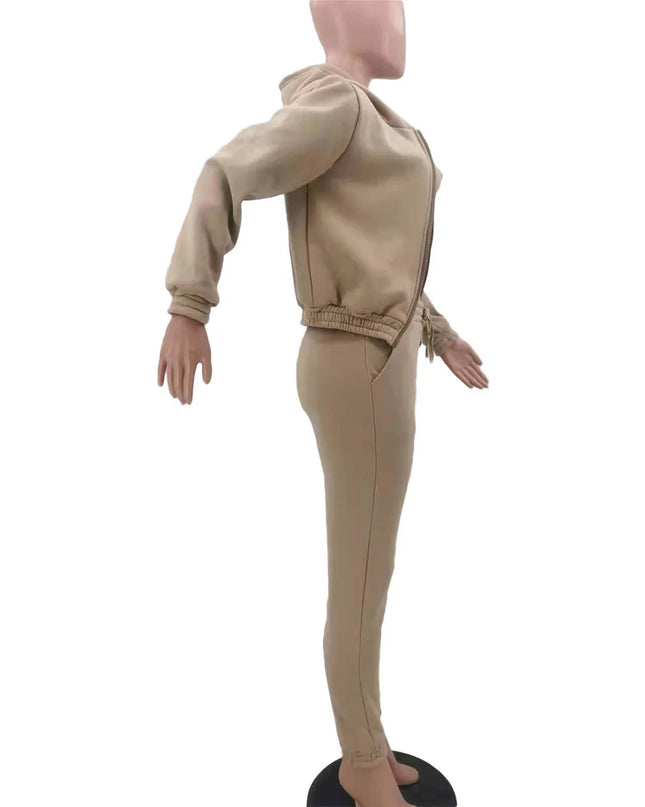 3pcs Women's Clothing Set Fleece-lined Hooded Sweater &Sleeveless Tank Top & Sports Sweatpants Pants