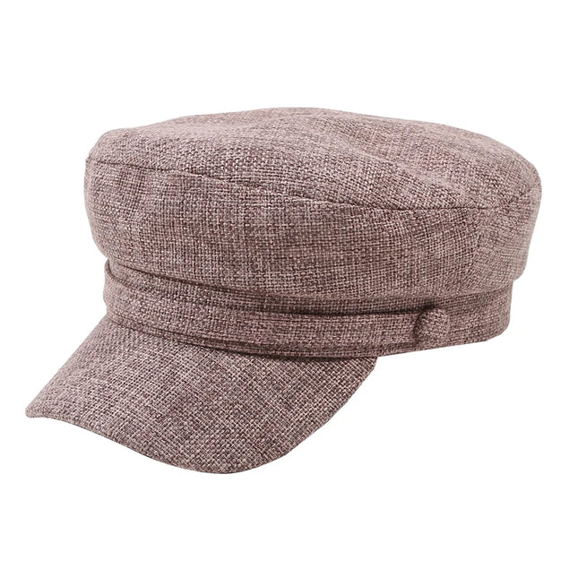 Fashion Women Men Military Hat Spring Autumn Sailor Hats Black Ladies Beret Caps Flat Top Captain Cap Travel Cadet Octagonal Hat