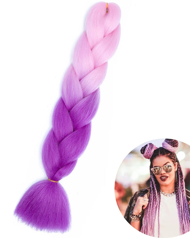 24" Synthetic Yaki Braids Hair kanekalon Ombre Braiding Hair Jumbo Braid Hair Extension For Women Hundreds of colors DIY Hair