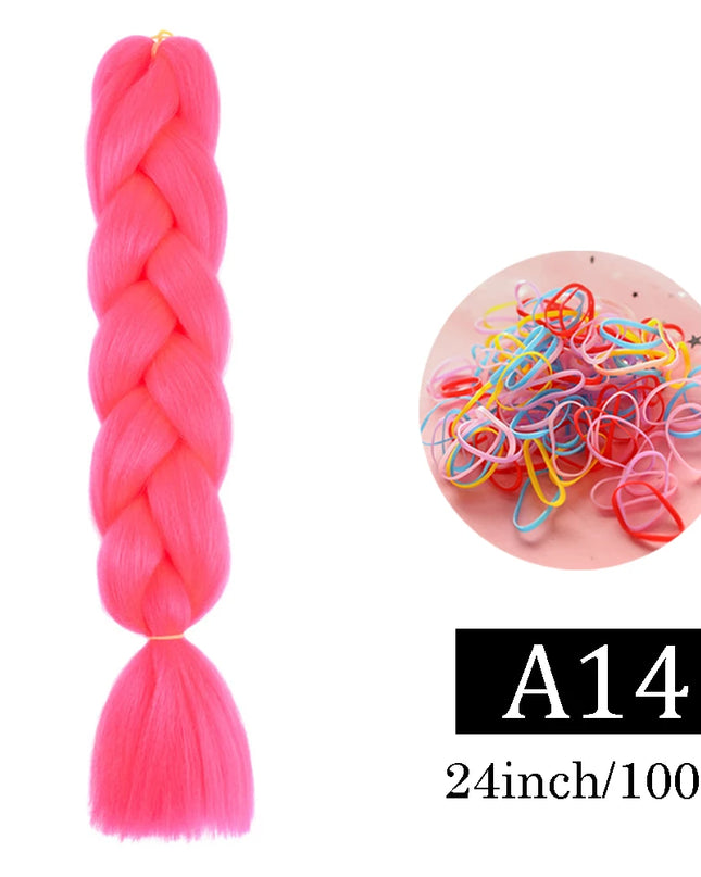 24 Inch Jumbo Braids Extensions Synthetic Braiding Hair Afro Ombre Color kanekalon Hair for Children Braid
