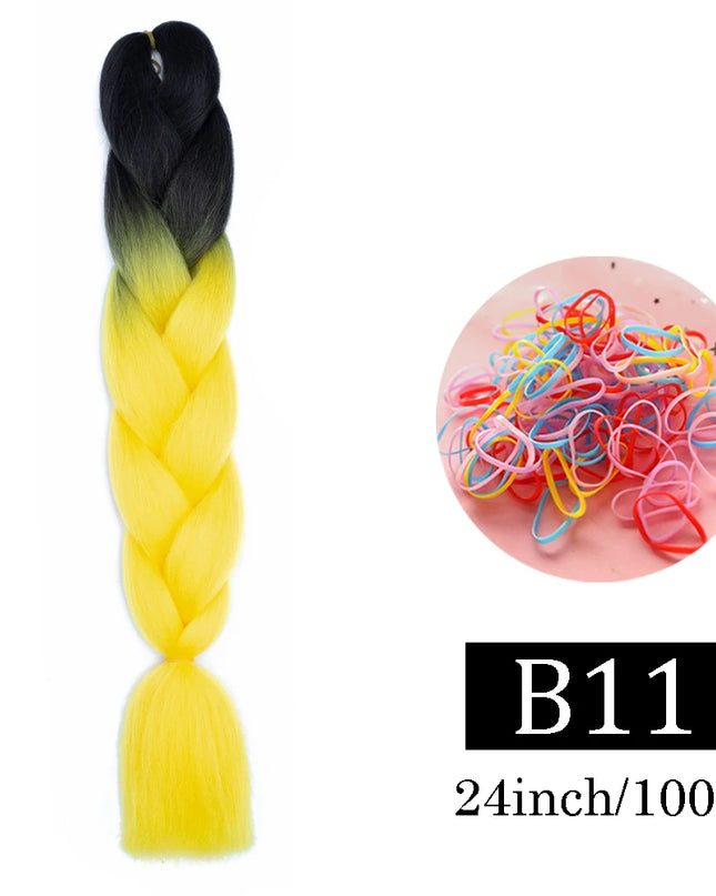 24 Inch Jumbo Braids Extensions Synthetic Braiding Hair Afro Ombre Color kanekalon Hair for Children Braid