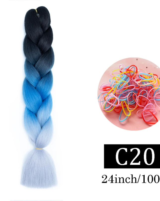 24 Inch Jumbo Braids Extensions Synthetic Braiding Hair Afro Ombre Color kanekalon Hair for Children Braid
