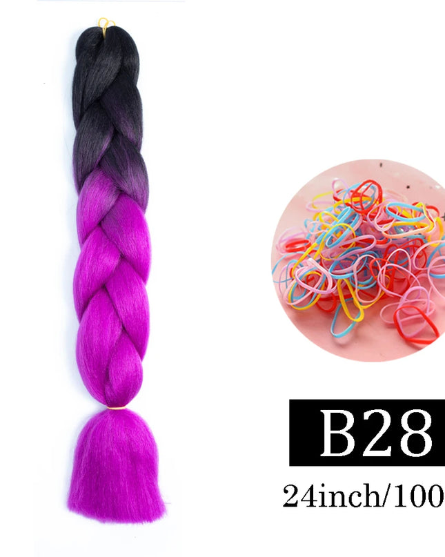 24 Inch Jumbo Braids Extensions Synthetic Braiding Hair Afro Ombre Color kanekalon Hair for Children Braid