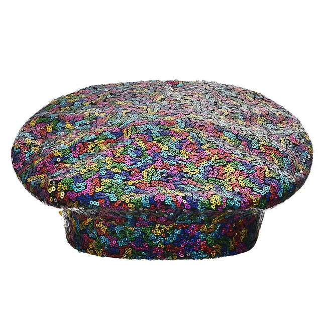 Corzzet Luxury Silver Sequined & Diamonds Club Party Rave Rock Cosplay Accessories Steampunk Military Hat Masquerade Costumes