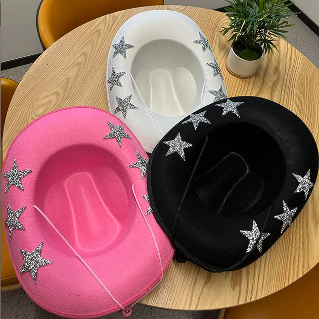 Western Cowboy Hat Bride Letter Stars Letter Western Cowboy Hat Diamond Tiara Cowgirl Cap Costume Cosplay Party Play Dress Up