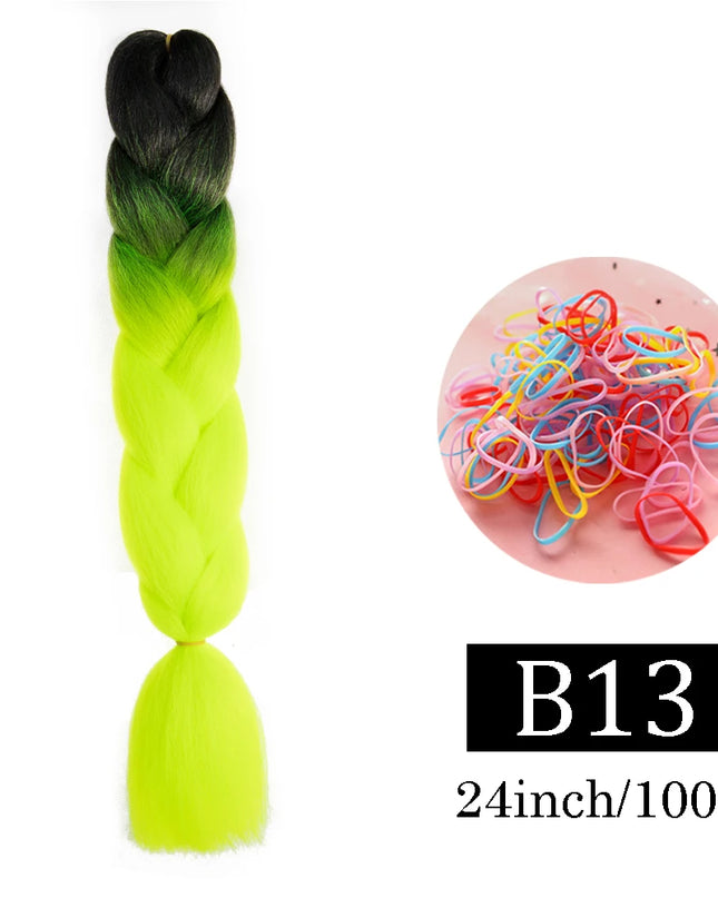 24 Inch Jumbo Braids Extensions Synthetic Braiding Hair Afro Ombre Color kanekalon Hair for Children Braid