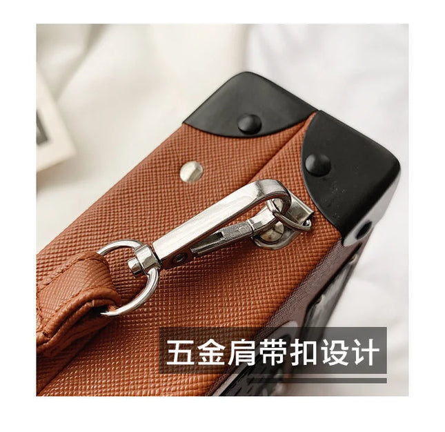 3 Color Vintage Versatile Creative Radio Unisex Satchel Metal Punk Shoulder Bag Nostalgia Small Square Bag for women men grils