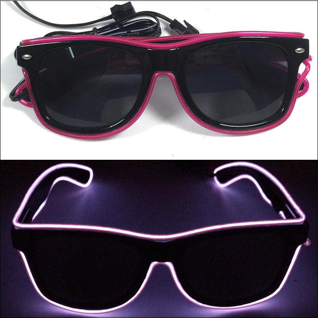 1PC Light Up LED Glasses Glow Sunglasses EL Wire Neon Glasses Glow in The Dark Party Supplies Neon Party Favors for Kids Adults