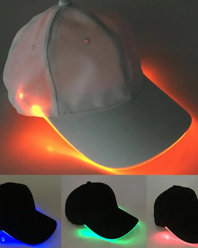 Peaked Cap Cap Fashion Hat Unisex Solid Color LED Luminous Baseball Christmas Party Peaked Cap