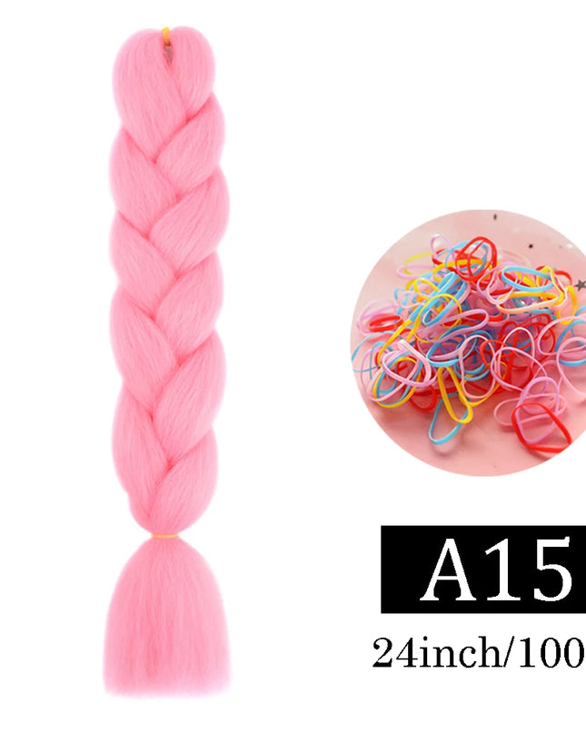 24 Inch Jumbo Braids Extensions Synthetic Braiding Hair Afro Ombre Color kanekalon Hair for Children Braid