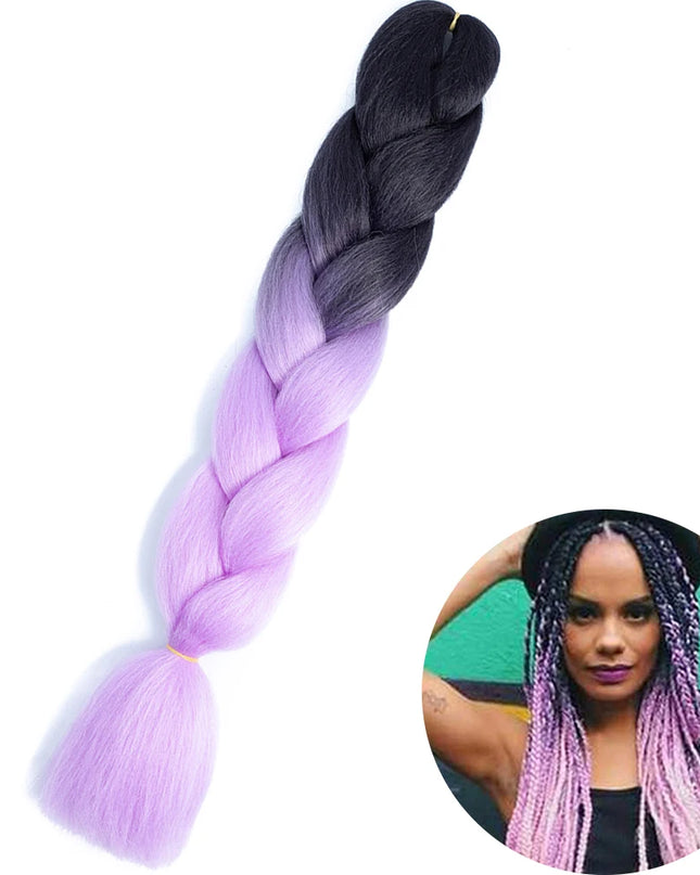 24" Synthetic Yaki Braids Hair kanekalon Ombre Braiding Hair Jumbo Braid Hair Extension For Women Hundreds of colors DIY Hair