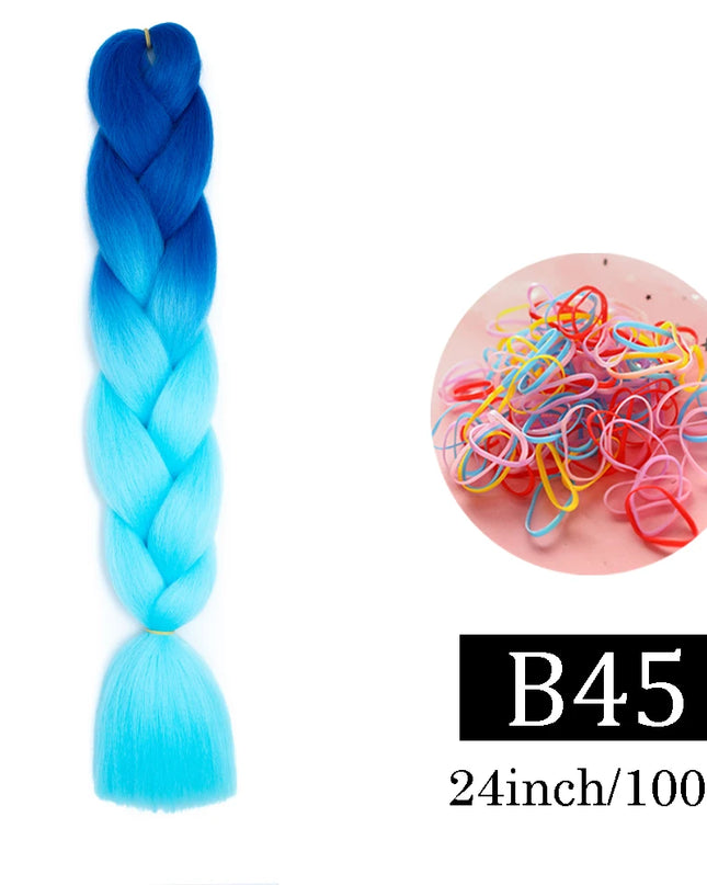 24 Inch Jumbo Braids Extensions Synthetic Braiding Hair Afro Ombre Color kanekalon Hair for Children Braid