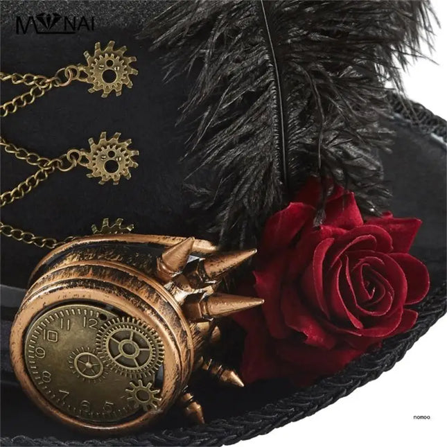 Steampunk Time Hat Steampunk Top Hat For Men With Goggles Steampunk Hat