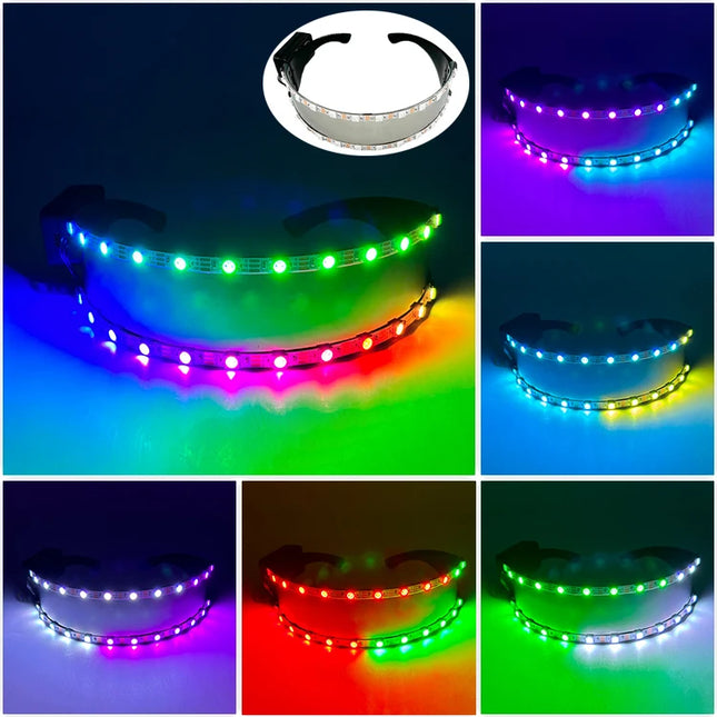 1Set Luminous Glasses Remote Control LED Glasses With Gloves Men Women Party Performence Props Glowing Glasses Festival Supplies