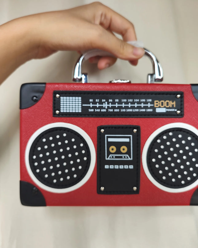 3 Color Vintage Versatile Creative Radio Unisex Satchel Metal Punk Shoulder Bag Nostalgia Small Square Bag for women men grils