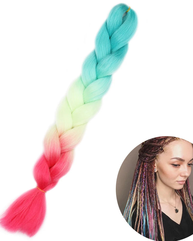 24" Synthetic Yaki Braids Hair kanekalon Ombre Braiding Hair Jumbo Braid Hair Extension For Women Hundreds of colors DIY Hair
