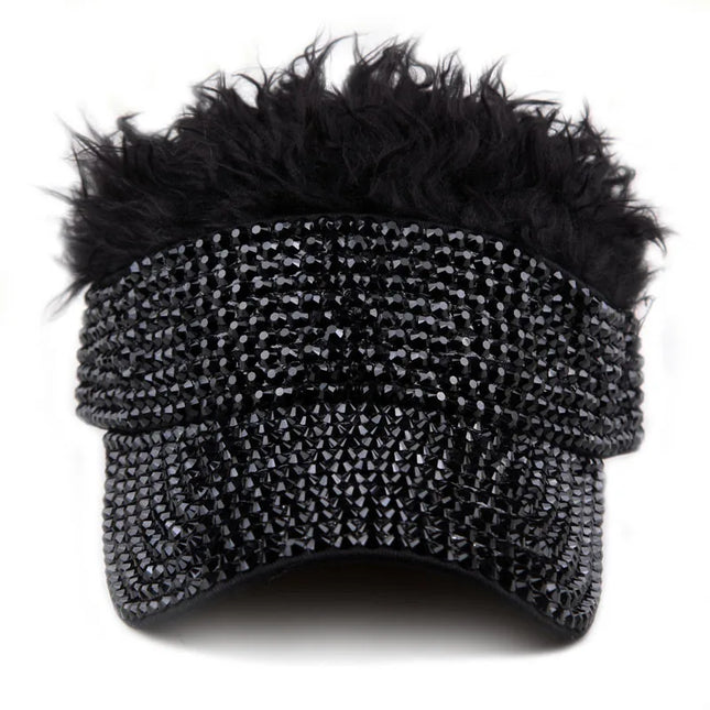 [YARBUU] New Fashion Four Seasons Baseball Cap For Men Wig Hat Rhinestone Gorras Hombre Sun Protection Casquette Hats Adjustable