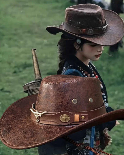 Cowboy for Women and Men Western Suede Hat Panama Cowboy & CowgirlFelt Wide Brim Women Men Fedora