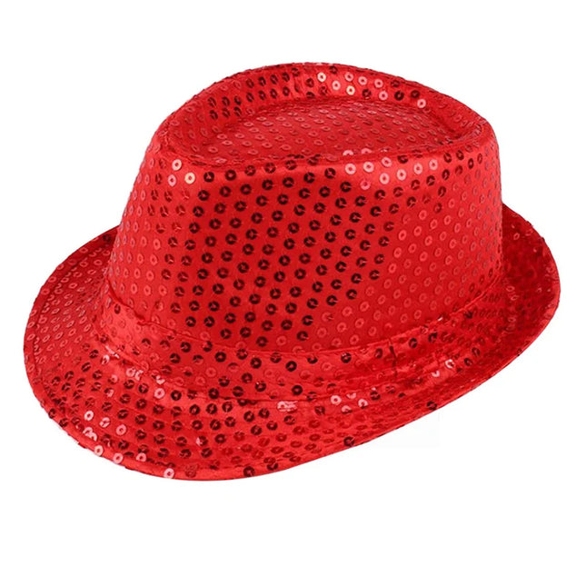 Dance Show Party Jazz Hat Glitter Sequins Cowboy Caps Fashion Role Play Prop Performance Costume Women Men Beading Hats Fedoras