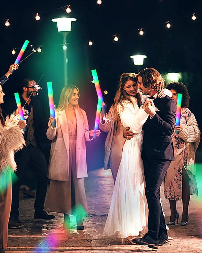 30Pcs Foam Glow Sticks with 3 Modes Colorful Led Flashing Glow Stick Glow in The Dark Party Supplies for Wedding Raves Concert