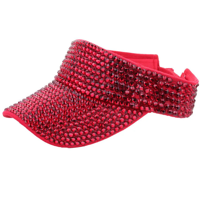 Women Rhinestone Hollow Top Hat Casual Sun Visor Summer Spring Fashion Versatile Diamond-embedded Personalized Baseball Cap