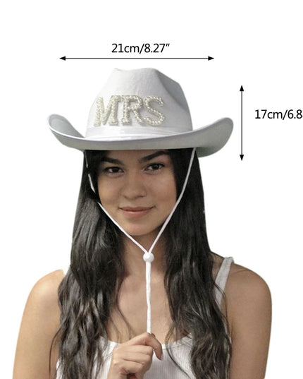Western Cowboy Hat Bride Letter Stars Letter Western Cowboy Hat Diamond Tiara Cowgirl Cap Costume Cosplay Party Play Dress Up
