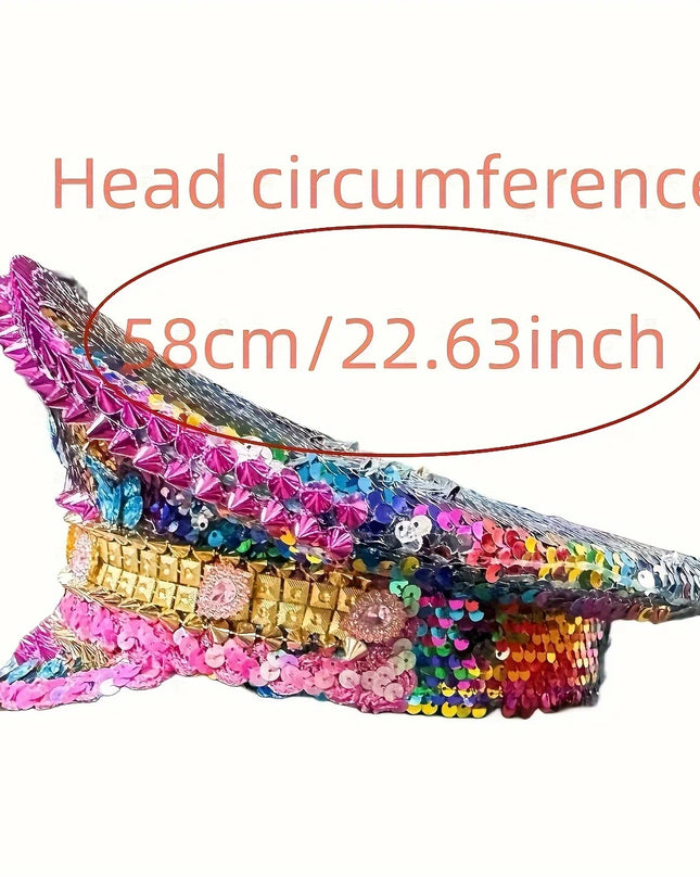 Pink Punk stud, sequined bridal hat, navy cap, suitable for cruise ship parties, adult parties, bars Steampunk Captain Hat