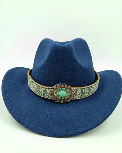 2021 cowboy hat jazz cow pattern curved edge monochrome knight felt hat for men and women with big eaves шапка мужская