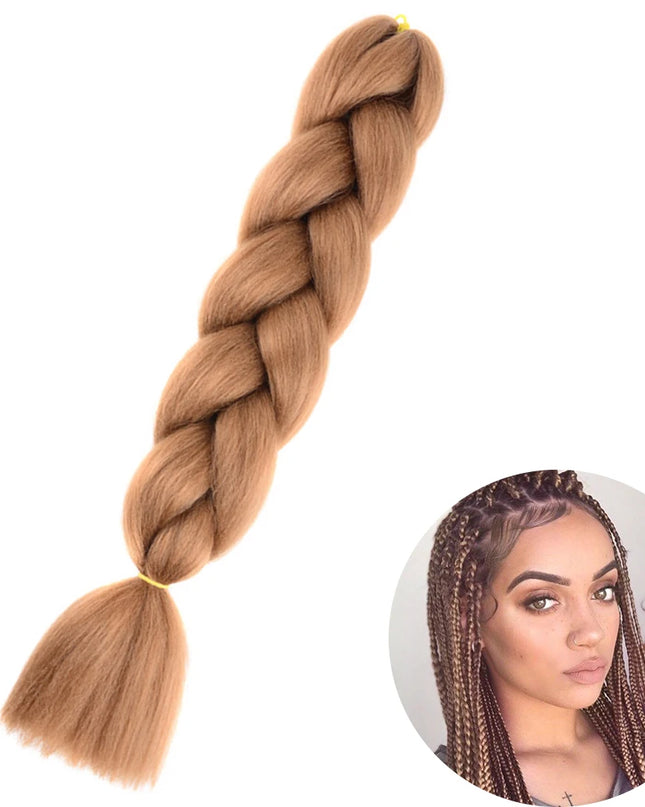24" Synthetic Yaki Braids Hair kanekalon Ombre Braiding Hair Jumbo Braid Hair Extension For Women Hundreds of colors DIY Hair