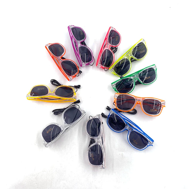 1PC Light Up LED Glasses Glow Sunglasses EL Wire Neon Glasses Glow in The Dark Party Supplies Neon Party Favors for Kids Adults