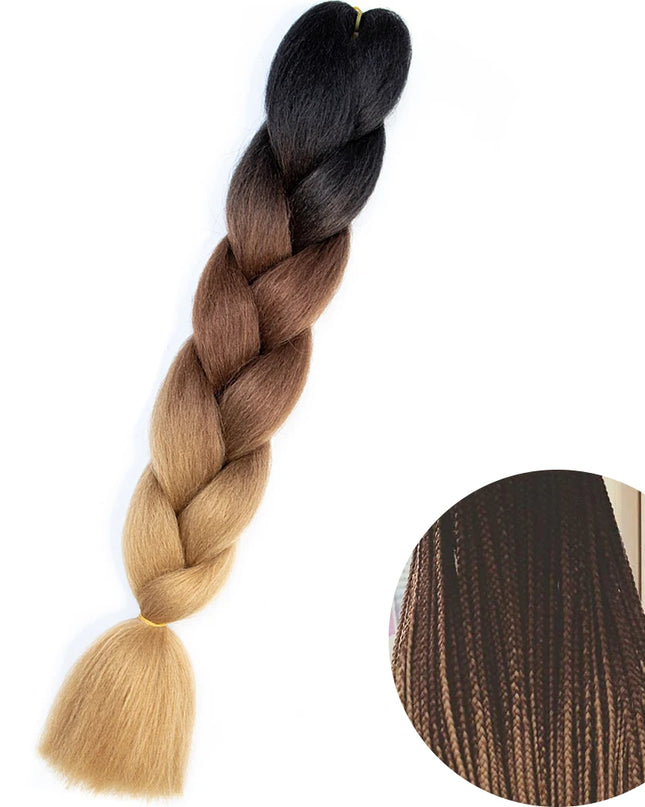 24" Synthetic Yaki Braids Hair kanekalon Ombre Braiding Hair Jumbo Braid Hair Extension For Women Hundreds of colors DIY Hair