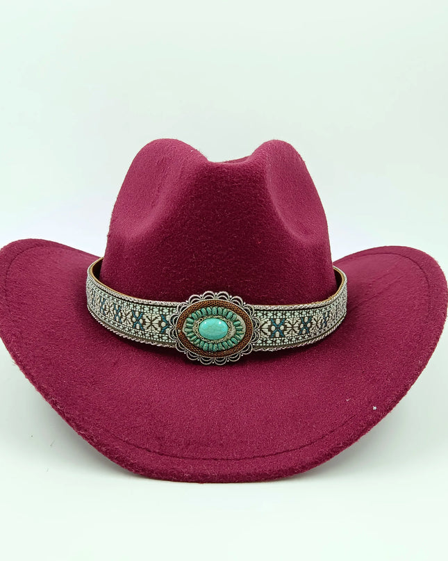 2021 cowboy hat jazz cow pattern curved edge monochrome knight felt hat for men and women with big eaves шапка мужская