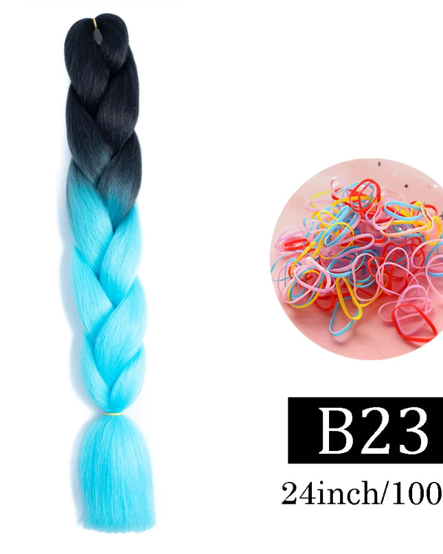 24 Inch Jumbo Braids Extensions Synthetic Braiding Hair Afro Ombre Color kanekalon Hair for Children Braid
