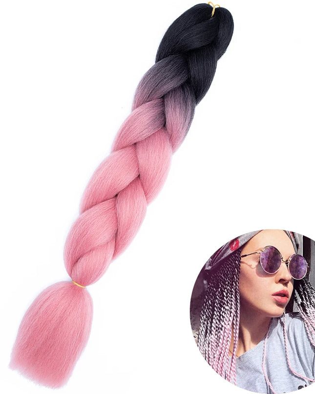 24" Synthetic Yaki Braids Hair kanekalon Ombre Braiding Hair Jumbo Braid Hair Extension For Women Hundreds of colors DIY Hair