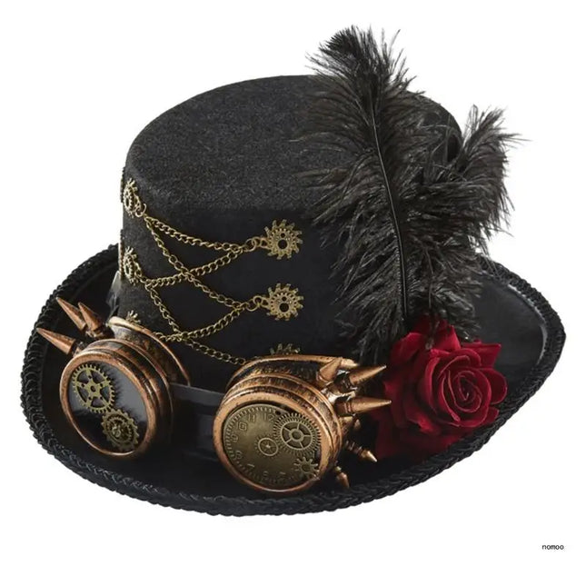 Steampunk Time Hat Steampunk Top Hat For Men With Goggles Steampunk Hat