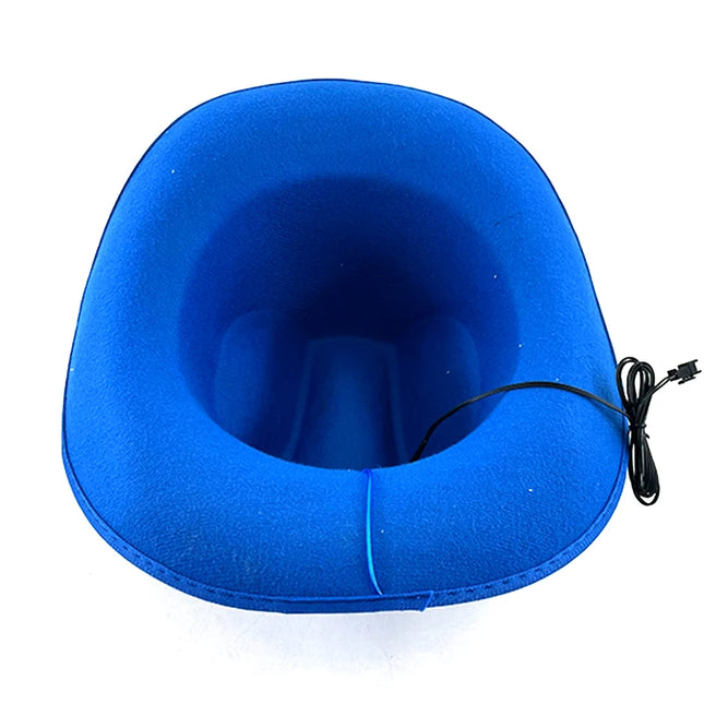 LED Western Cowboy Hat Cowgirl Hat Retro EL Wire Light Brim Jazz Top Hat Bride Cowboy Hat Cosplay Cowboy Costume For Women Men