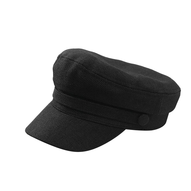 Fashion Women Men Military Hat Spring Autumn Sailor Hats Black Ladies Beret Caps Flat Top Captain Cap Travel Cadet Octagonal Hat