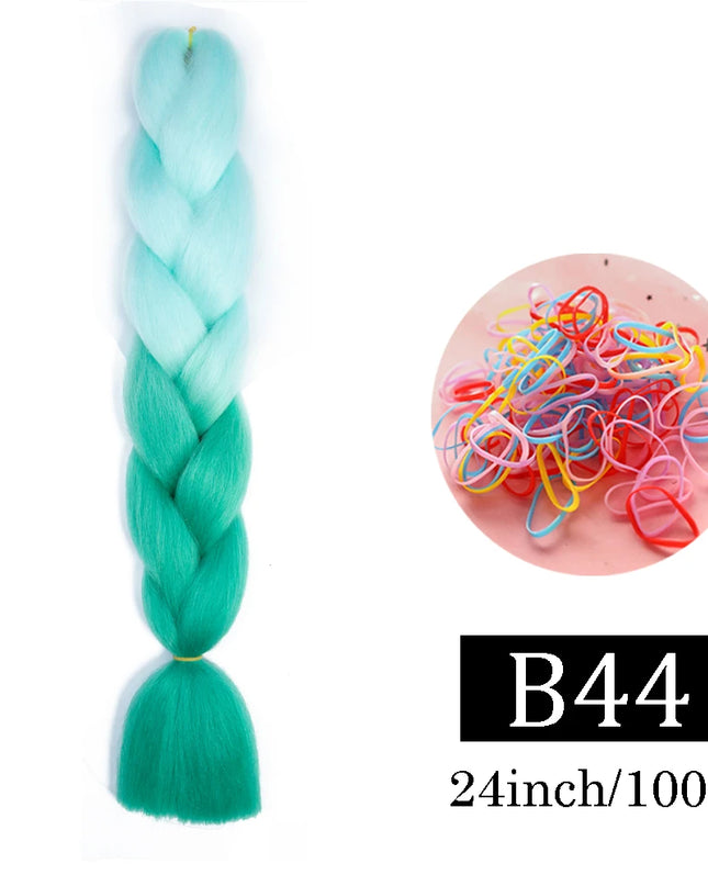 24 Inch Jumbo Braids Extensions Synthetic Braiding Hair Afro Ombre Color kanekalon Hair for Children Braid