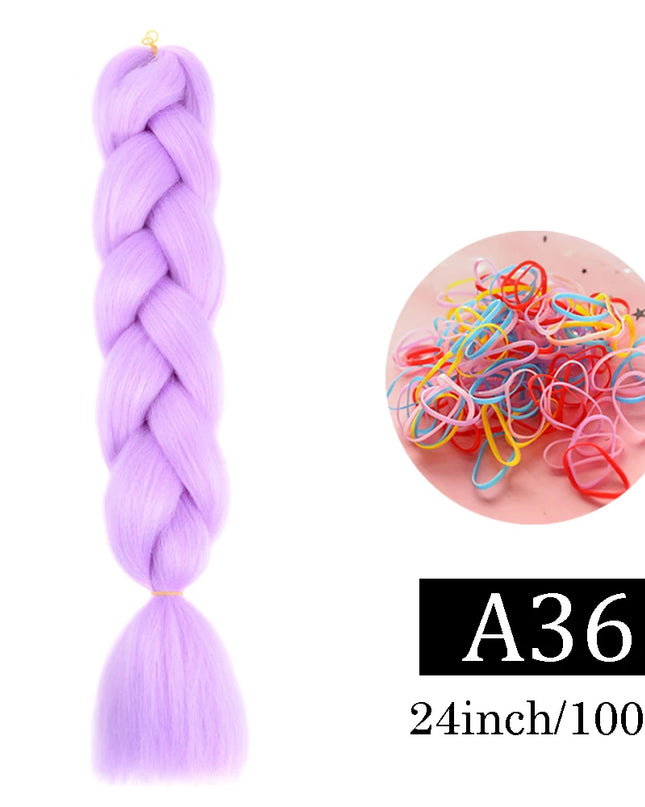 24 Inch Jumbo Braids Extensions Synthetic Braiding Hair Afro Ombre Color kanekalon Hair for Children Braid