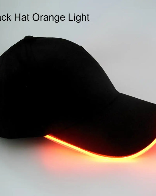 Peaked Cap Cap Fashion Hat Unisex Solid Color LED Luminous Baseball Christmas Party Peaked Cap
