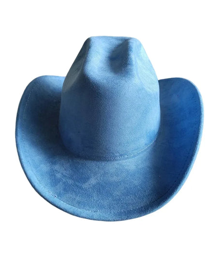 Classic Suede Leather 7.5CM Western Cowboy Women's Fedora Hat Men's Church Jazz Hat Fashion Travel Party Hat Denim Hat 2024