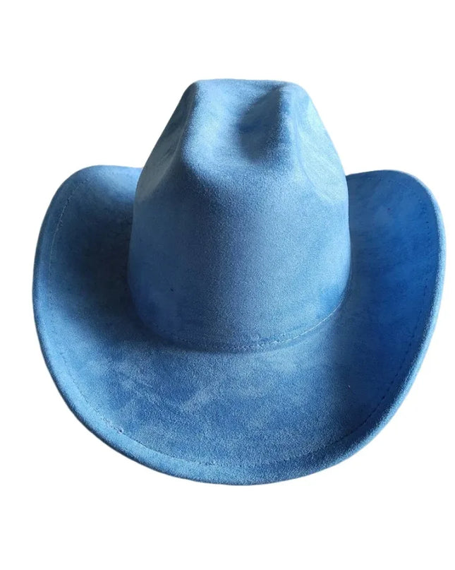 Classic Suede Leather 7.5CM Western Cowboy Women's Fedora Hat Men's Church Jazz Hat Fashion Travel Party Hat Denim Hat 2024