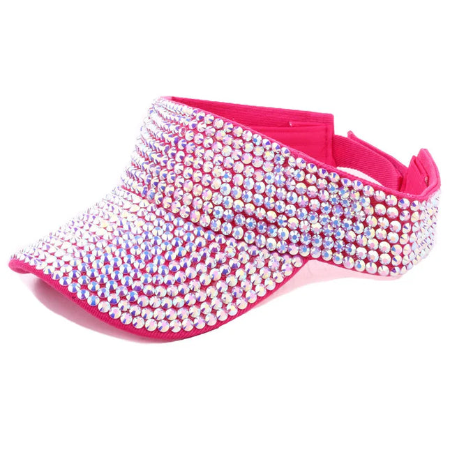 Women Rhinestone Hollow Top Hat Casual Sun Visor Summer Spring Fashion Versatile Diamond-embedded Personalized Baseball Cap