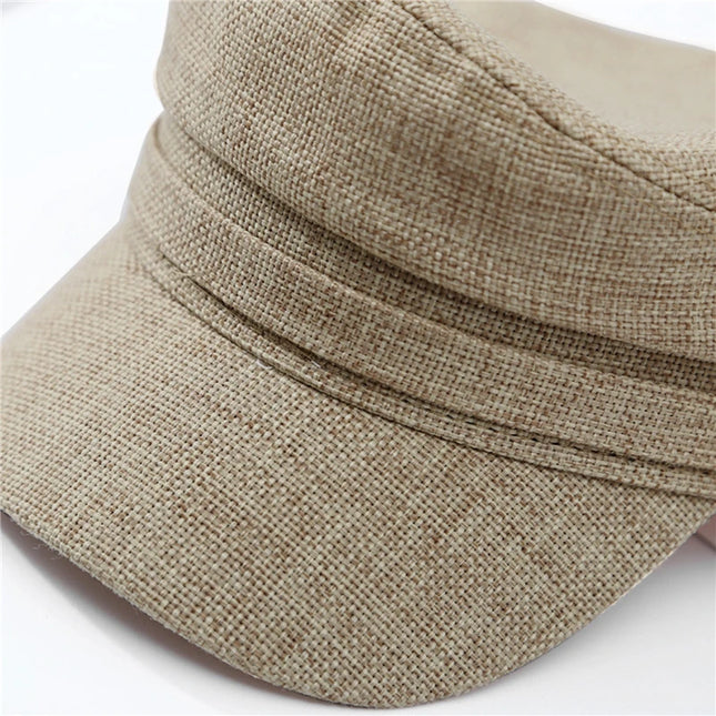 Fashion Women Men Military Hat Spring Autumn Sailor Hats Black Ladies Beret Caps Flat Top Captain Cap Travel Cadet Octagonal Hat