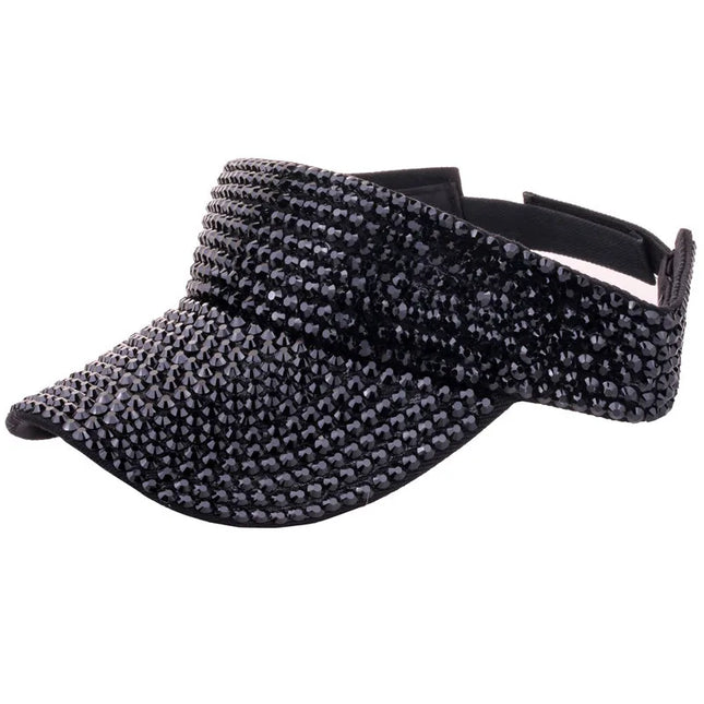 Women Rhinestone Hollow Top Hat Casual Sun Visor Summer Spring Fashion Versatile Diamond-embedded Personalized Baseball Cap