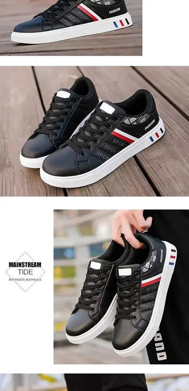 2025 Shoes for men Korean style trendy men's shoes white versatile sports men's casual trendy shoes, flat bottomed board shoes