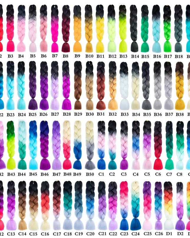 24 Inch Jumbo Braids Extensions Synthetic Braiding Hair Afro Ombre Color kanekalon Hair for Children Braid