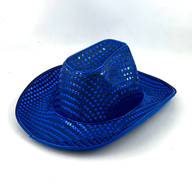 LED Western Cowboy Hat Cowgirl Hat Retro EL Wire Light Brim Jazz Top Hat Bride Cowboy Hat Cosplay Cowboy Costume For Women Men