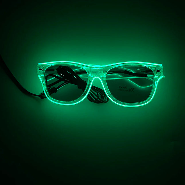 1PC Light Up LED Glasses Glow Sunglasses EL Wire Neon Glasses Glow in The Dark Party Supplies Neon Party Favors for Kids Adults