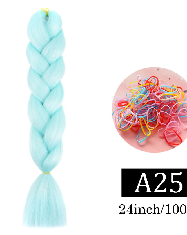 24 Inch Jumbo Braids Extensions Synthetic Braiding Hair Afro Ombre Color kanekalon Hair for Children Braid